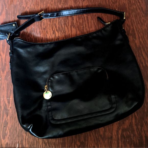 The Limited Handbags - The Limited Patent Black Hobo Handbag